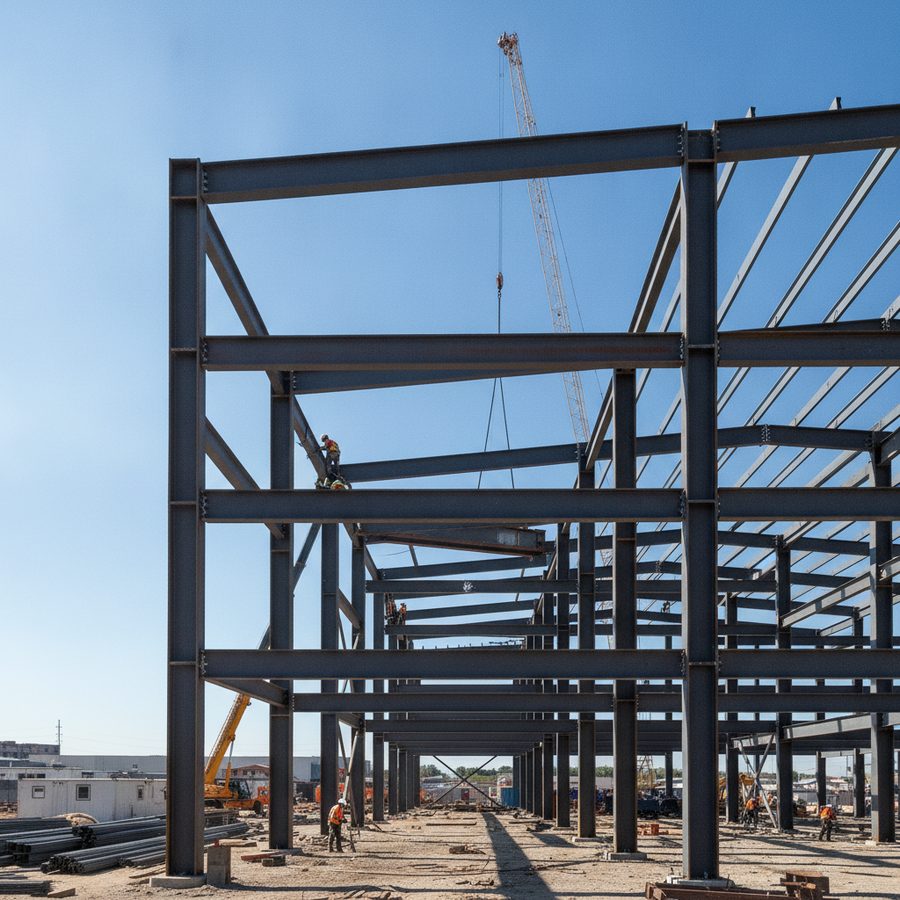 Structural steel building framework fabricated by Hamilton Metal Fabrication